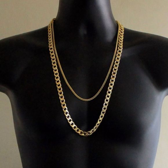 14K Gold Two Piece Chain Set - Picture 2 of 4